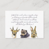 ウッドランド動物赤ちゃんシャワーおむつラッフルチケット エンクロージャーカード (正面)