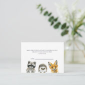 ウッドランド動物赤ちゃんシャワーおむつラッフルチケット エンクロージャーカード (スタンド正面)