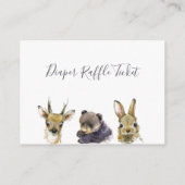 ウッドランド動物赤ちゃんシャワーおむつラッフルチケット エンクロージャーカード (裏面)