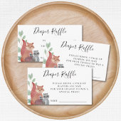 ウッドランド動物赤ちゃんシャワーおむつラッフルリクエスト エンクロージャーカード
