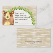 ウッドランド動物赤ちゃんシャワーおむつラッフル エンクロージャーカード (正面/裏面)