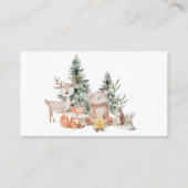 ウッドランド動物赤ちゃんシャワーおむつラッフル エンクロージャーカード (裏面)