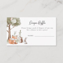 ウッドランド動物赤ちゃんシャワーおむつラッフル