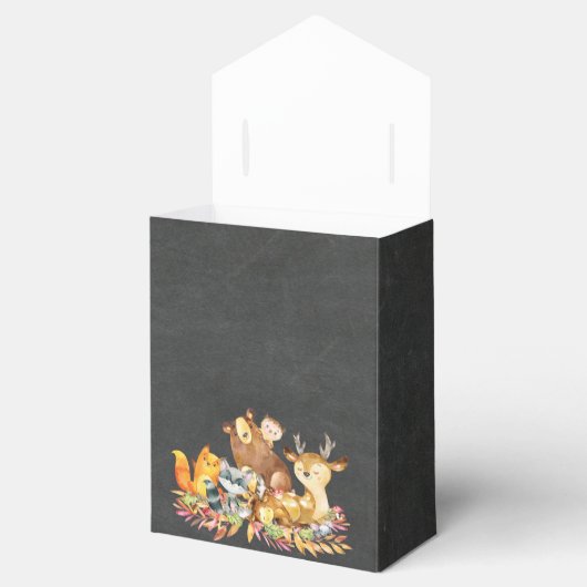 ウッドランド動物赤ちゃんシャワーお願いボックス フェイバーボックス (オープン)