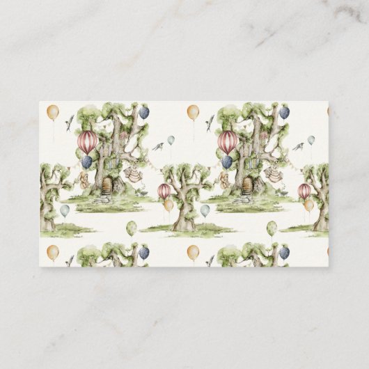 ウッドランド動物赤ちゃんシャワーかわいいギフトレジストリ 名刺 (裏面)