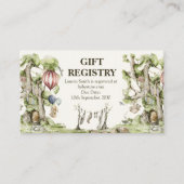 ウッドランド動物赤ちゃんシャワーかわいいギフトレジストリ 名刺 (正面)