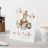 ウッドランド動物赤ちゃんシャワーのギフトとカード 台座サイン (インサイチュ)