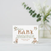 ウッドランド動物赤ちゃんシャワーぼうブックリクエスト エンクロージャーカード (スタンド正面)