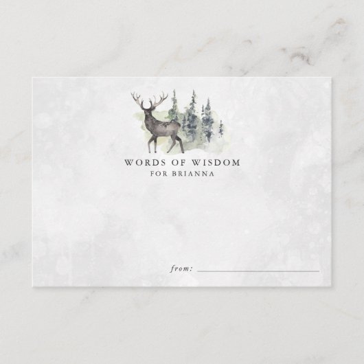 ウッドランド動物赤ちゃんシャワーアドバイスカード エンクロージャーカード (正面)