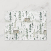ウッドランド動物赤ちゃんシャワーアドバイスカード エンクロージャーカード (裏面)