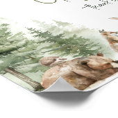 ウッドランド動物赤ちゃんシャワーカードとギフトサイン ポスター (角)