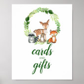 ウッドランド動物赤ちゃんシャワーカードとギフト ポスター (正面)