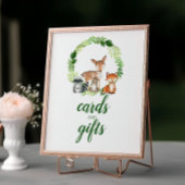 ウッドランド動物赤ちゃんシャワーカードとギフト ポスター