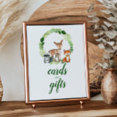 ウッドランド動物赤ちゃんシャワーカードとギフト ポスター