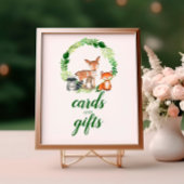 ウッドランド動物赤ちゃんシャワーカードとギフト ポスター