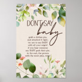 ウッドランド動物赤ちゃんシャワーゲームサイン ポスター (正面)