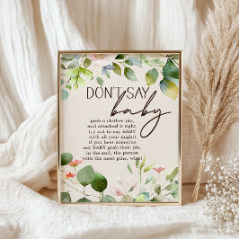 ウッドランド動物赤ちゃんシャワーゲームサイン ポスター