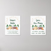 ウッドランド動物赤ちゃんシャワーゲームポスターセット (正面)