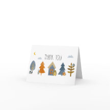 ウッドランド動物赤ちゃんシャワーサンキューカード