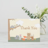 ウッドランド動物赤ちゃんシャワーサンキューカード サンキューカード (スタンド正面)