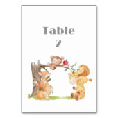 ウッドランド動物赤ちゃんシャワーテーブル テーブルナンバー (正面)