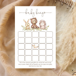 ウッドランド動物赤ちゃんシャワービンゴゲーム