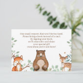 ウッドランド動物赤ちゃんシャワーブックベビーカード エンクロージャーカード (スタンド正面)