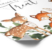 ウッドランド動物赤ちゃんシャワーベビーは甘いサイン ポスター (角)