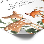 ウッドランド動物赤ちゃんシャワーベビー看板 ポスター (角)