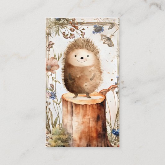 ウッドランド動物赤ちゃんシャワーベビー エンクロージャーカード (裏面)