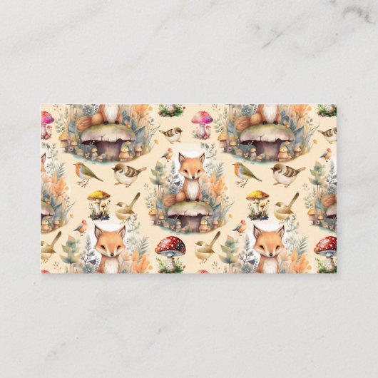 ウッドランド動物赤ちゃんシャワーベビー エンクロージャーカード (裏面)