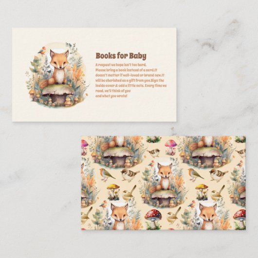 ウッドランド動物赤ちゃんシャワーベビー エンクロージャーカード (正面/裏面)