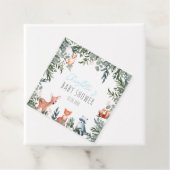 ウッドランド動物赤ちゃんシャワーボーイメッセージカード フェイバータグ (インサイチュ)