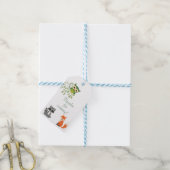 ウッドランド動物赤ちゃんシャワーメッセージカード ギフトタグ (より糸付き)