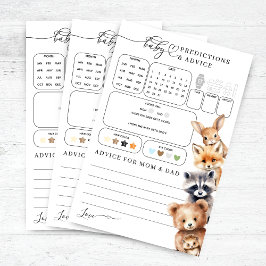 ウッドランド動物赤ちゃんシャワー予測ゲーム