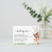 ウッドランド動物赤ちゃんシャワー予約リクエスト エンクロージャーカード (スタンド正面)