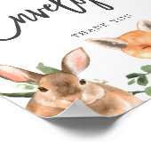 ウッドランド動物赤ちゃんシャワー住所エンベロープサイン ポスター (角)