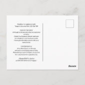 ウッドランド動物赤ちゃんシャワー招待状ガール ポストカード (裏面)