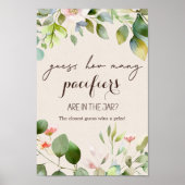 ウッドランド動物赤ちゃんシャワー推測ゲームサイン ポスター (正面)