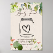 ウッドランド動物赤ちゃんシャワー推測ベビー食品サイン ポスター (正面)