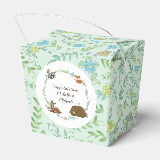 ウッドランド動物赤ちゃんシャワー春 フェイバーボックス (裏面サイド)