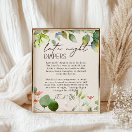 ウッドランド動物赤ちゃんシャワー深夜おむつ ポスター