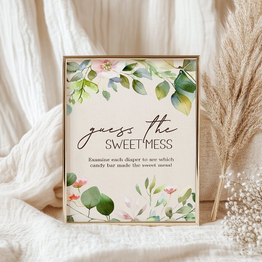 ウッドランド動物赤ちゃんシャワー甘い混乱の兆候を推測 ポスター