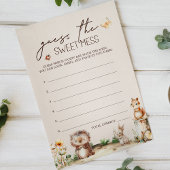 ウッドランド動物赤ちゃんシャワー甘い混乱ゲームを推測 チラシ