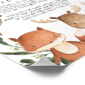 ウッドランド動物赤ちゃんシャワー私の水が壊れたサイン ポスター (角)