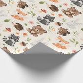 ウッドランド動物赤ちゃんシャワー誕生日 ラッピングペーパー (角)