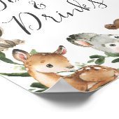 ウッドランド動物赤ちゃんシャワー食品とドリンクの看板 ポスター (角)