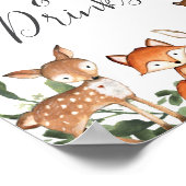 ウッドランド動物赤ちゃんシャワー食品とドリンクの看板 ポスター (角)