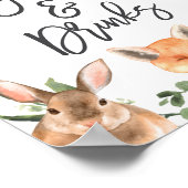 ウッドランド動物赤ちゃんシャワー食品とドリンクの看板 ポスター (角)