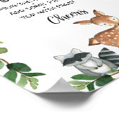 ウッドランド動物赤ちゃんシャワーmom-osaバー標識 ポスター (角)